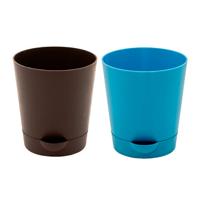 Self Watering Round Plastic Planter - Set of 2