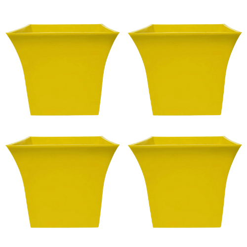 Set of 4 Inch Decorative Ruby Yellow Pot