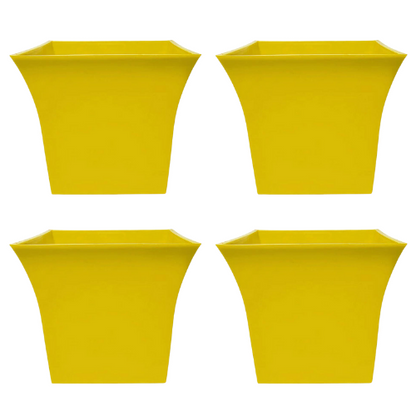 Set of 4 Inch Decorative Ruby Yellow Pot