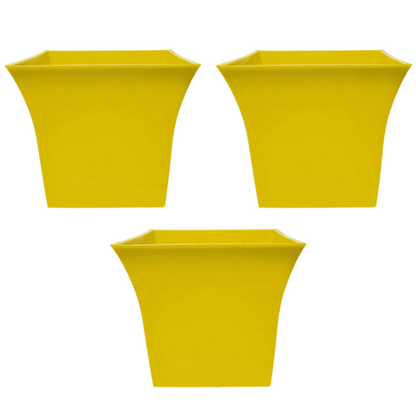 Set of 4 Inch Decorative Ruby Yellow Pot