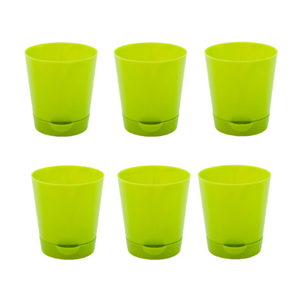 Self Watering Round Plastic Planter - Set of 6