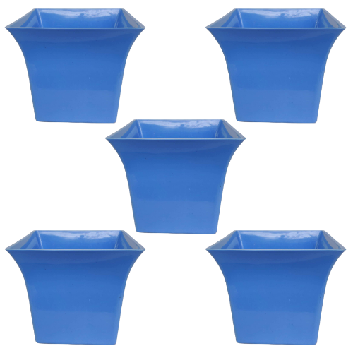 Set of 4 Inch Ruby Decorative Blue Pot