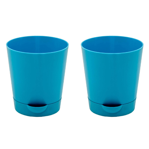 Self Watering Round Plastic Planter - Set of 2