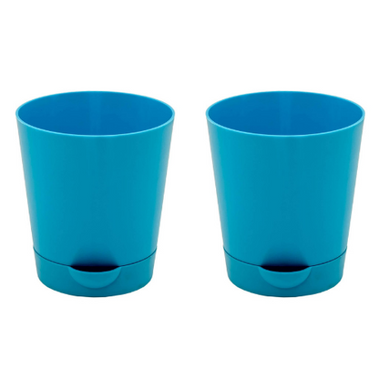 Self Watering Round Plastic Planter - Set of 2