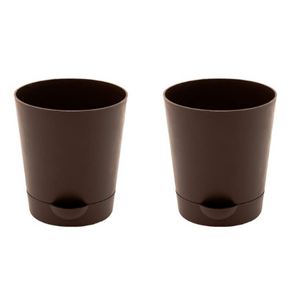 Self Watering Round Plastic Planter - Set of 2