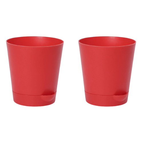 Self Watering Round Plastic Planter - Set of 2