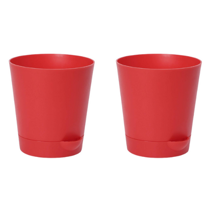 Self Watering Round Plastic Planter - Set of 2