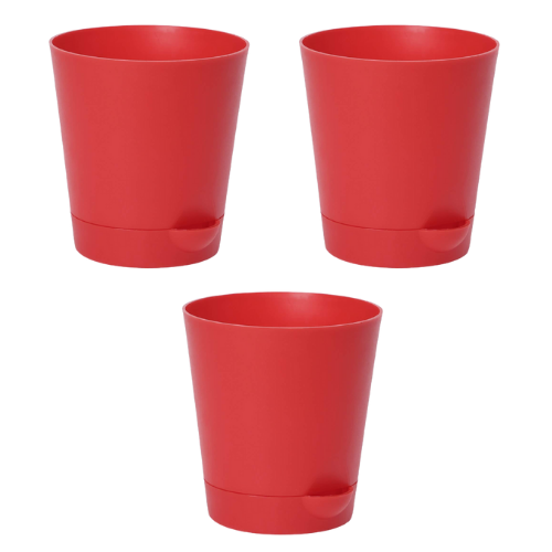 Self Watering Round Plastic Planter - Set of 3