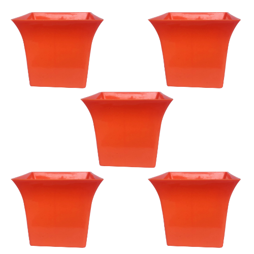 Set of 4 Inch Attractive Red Pot