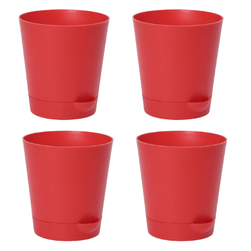 Self Watering Round Plastic Planter - Set of 4