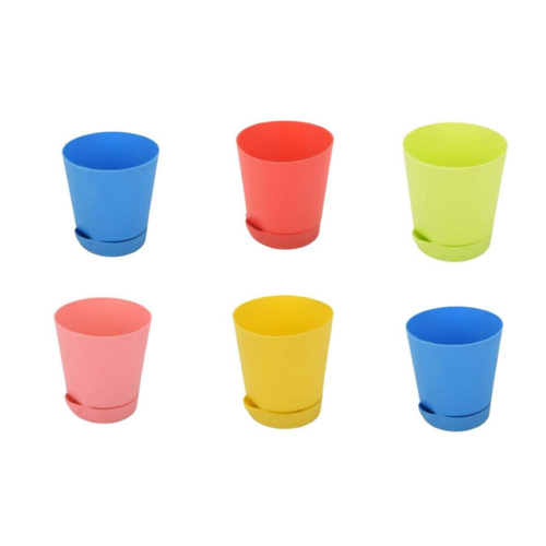 Self Watering Round Plastic Planter - Set of 6