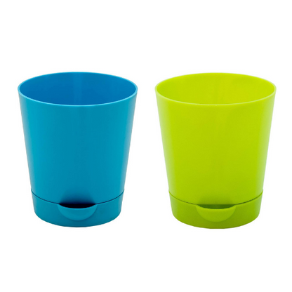 Self Watering Round Plastic Planter - Set of 2