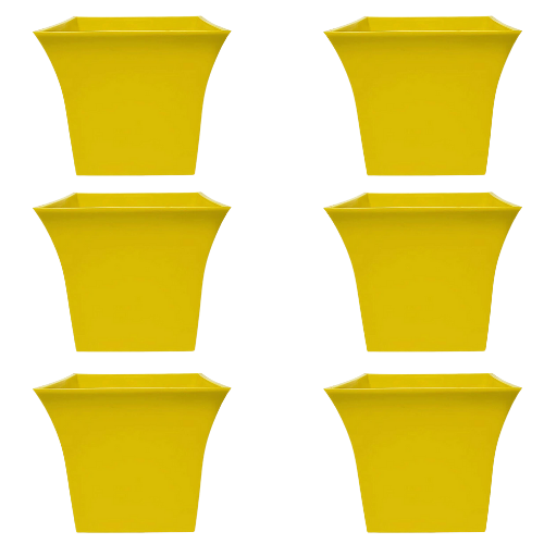 Set of 4 Inch Decorative Ruby Yellow Pot