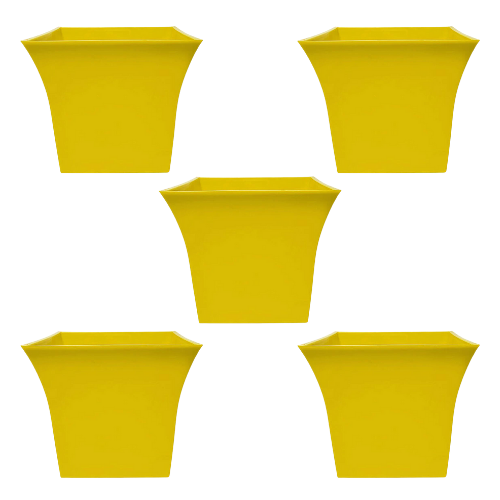 Set of 4 Inch Decorative Ruby Yellow Pot