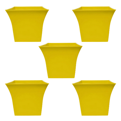 Set of 4 Inch Decorative Ruby Yellow Pot